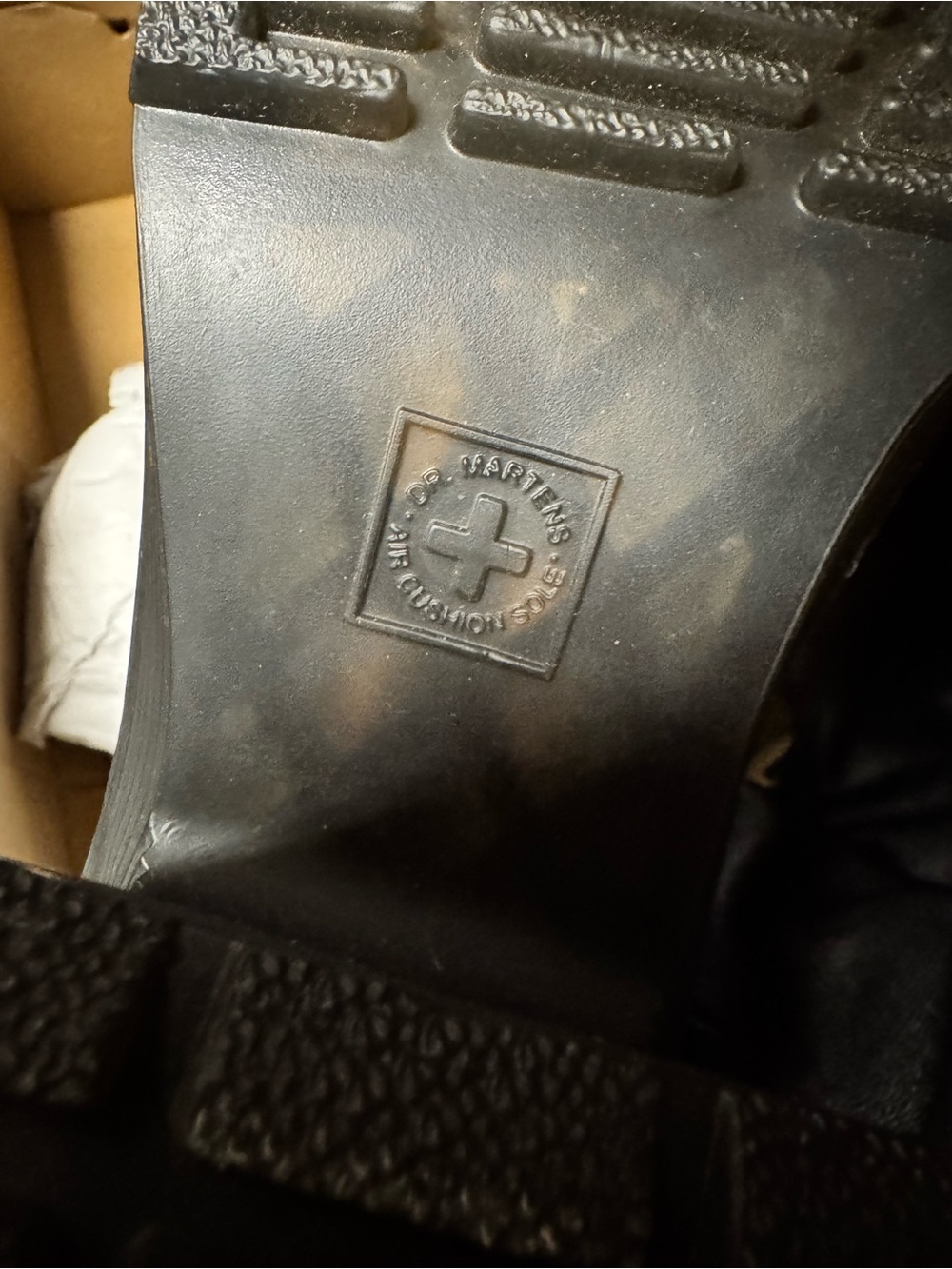 Dr. Martens Black Leather Platform Boots with Yellow Stitching - Picture 7 of 7